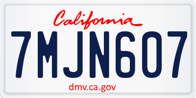 CA license plate 7MJN607