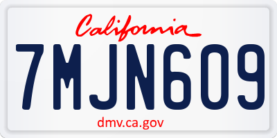 CA license plate 7MJN609