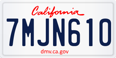 CA license plate 7MJN610