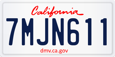 CA license plate 7MJN611