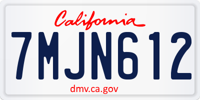 CA license plate 7MJN612