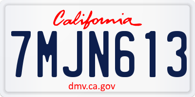 CA license plate 7MJN613