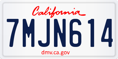 CA license plate 7MJN614