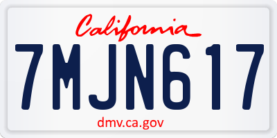 CA license plate 7MJN617