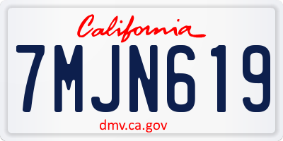 CA license plate 7MJN619