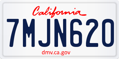 CA license plate 7MJN620