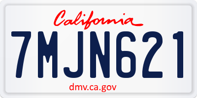 CA license plate 7MJN621