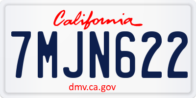 CA license plate 7MJN622