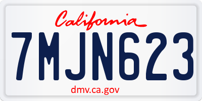 CA license plate 7MJN623