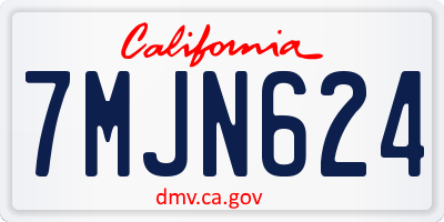 CA license plate 7MJN624