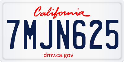 CA license plate 7MJN625