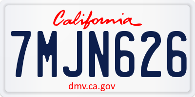 CA license plate 7MJN626