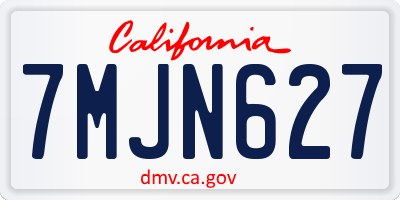 CA license plate 7MJN627