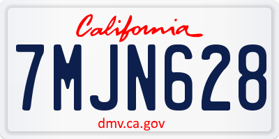 CA license plate 7MJN628