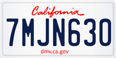 CA license plate 7MJN630