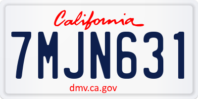 CA license plate 7MJN631