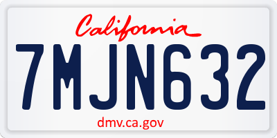 CA license plate 7MJN632