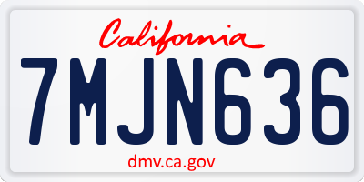 CA license plate 7MJN636