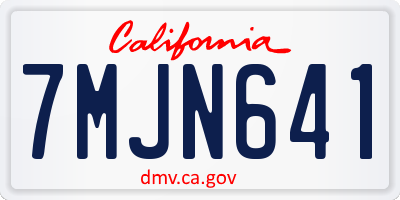 CA license plate 7MJN641