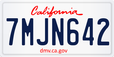 CA license plate 7MJN642