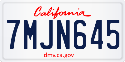 CA license plate 7MJN645