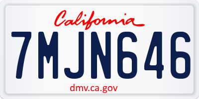 CA license plate 7MJN646