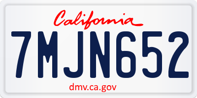 CA license plate 7MJN652