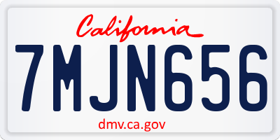 CA license plate 7MJN656