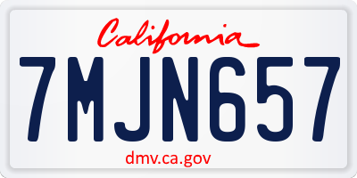 CA license plate 7MJN657