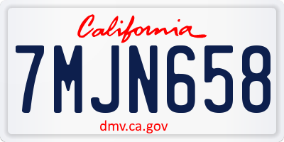 CA license plate 7MJN658