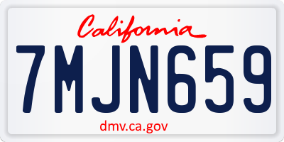 CA license plate 7MJN659