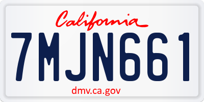 CA license plate 7MJN661