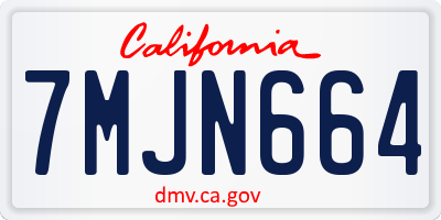 CA license plate 7MJN664