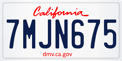 CA license plate 7MJN675