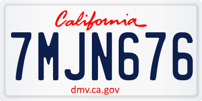 CA license plate 7MJN676