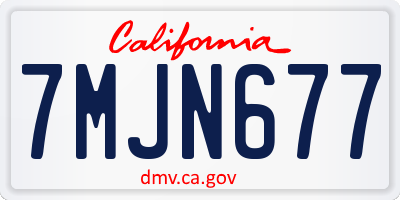 CA license plate 7MJN677