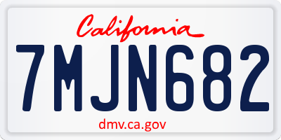 CA license plate 7MJN682