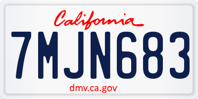 CA license plate 7MJN683