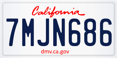 CA license plate 7MJN686