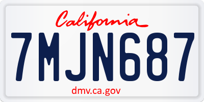 CA license plate 7MJN687