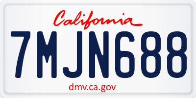 CA license plate 7MJN688