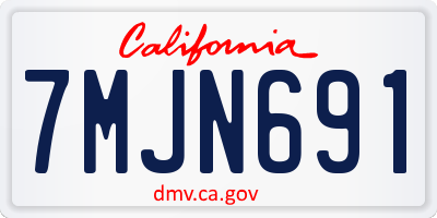 CA license plate 7MJN691