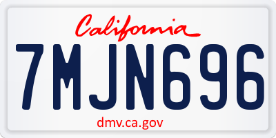 CA license plate 7MJN696