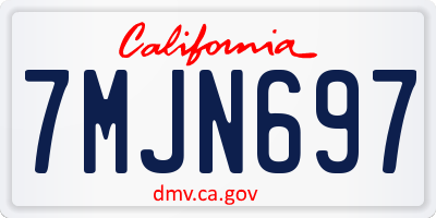 CA license plate 7MJN697