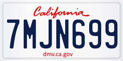 CA license plate 7MJN699