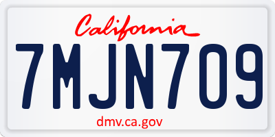 CA license plate 7MJN709