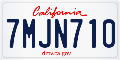 CA license plate 7MJN710