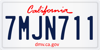 CA license plate 7MJN711