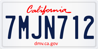 CA license plate 7MJN712