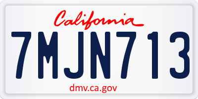 CA license plate 7MJN713